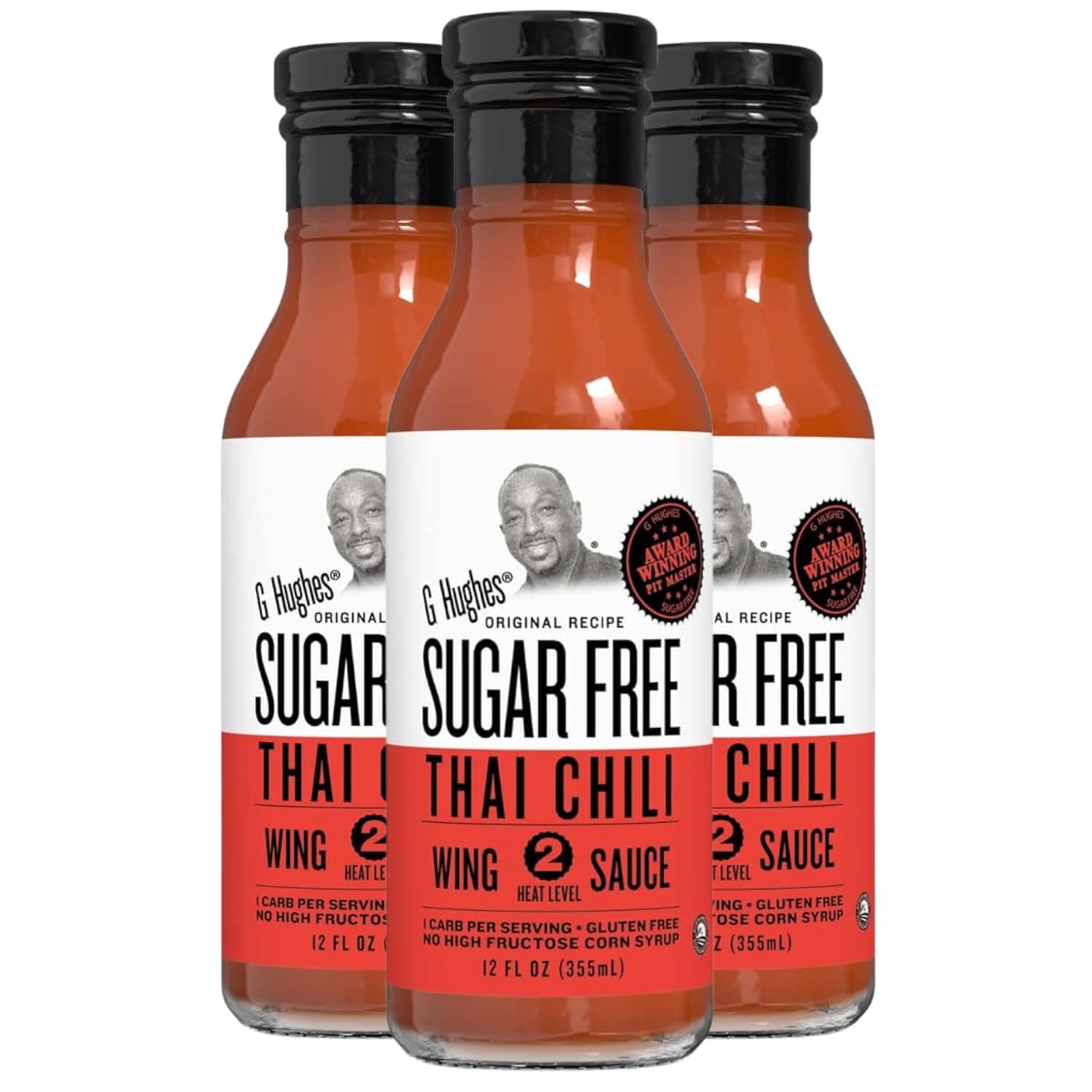 G Hughes Sugar Free, Thai Chili Wing Sauce - Sugar Free Sweet Chili Sauce, Gluten Free, No Sugar, Sauces and Dressings - 12 Oz (3 Pack)