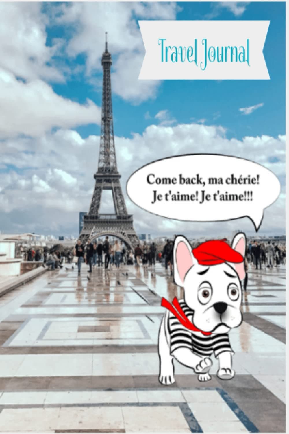 Gascon the French bulldog is crazy about you! Take him with you! This travel journal or diary is 6" x 9", 100 ruled pages.