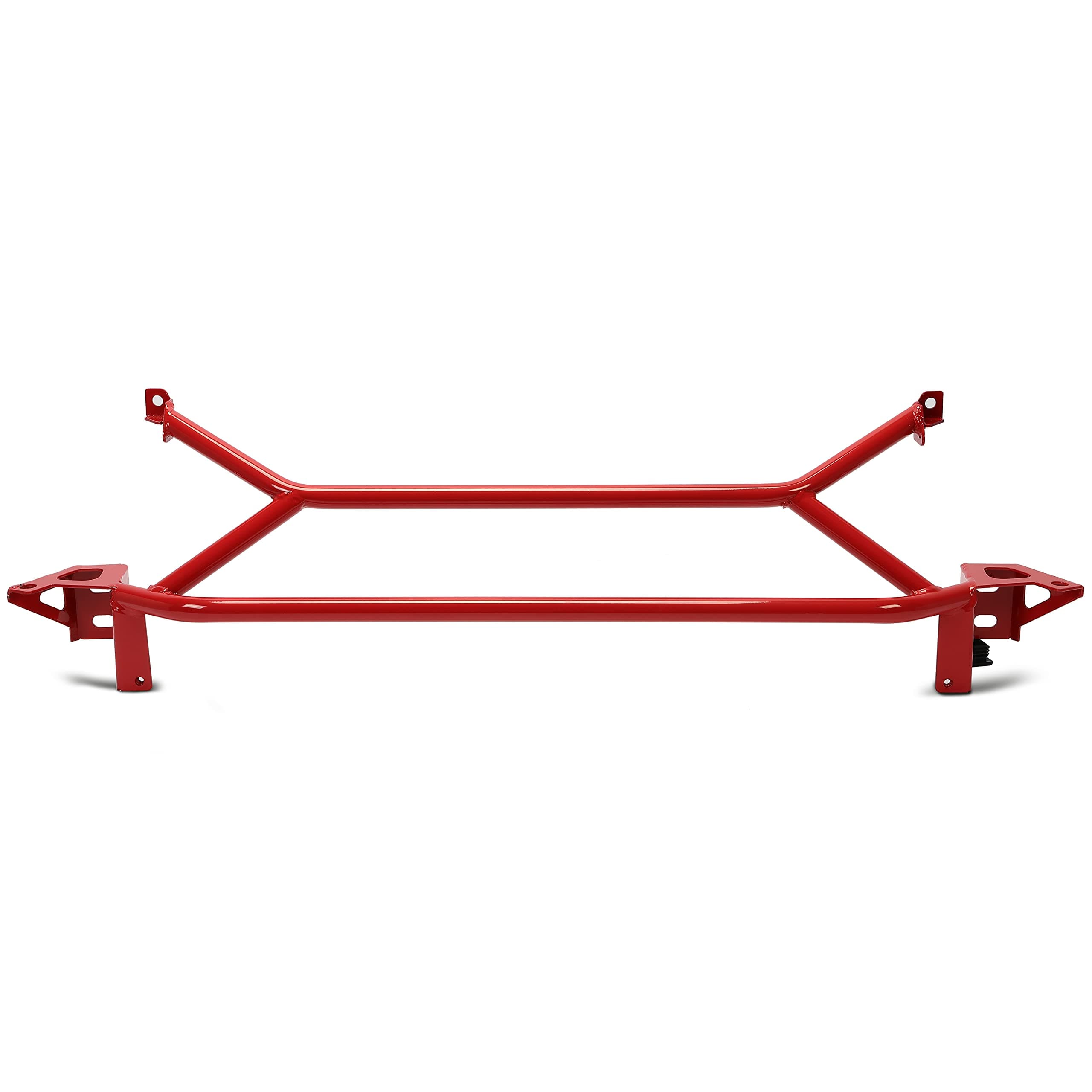 Front Power Brace Radiator Support Brace Steel Compatible with 2003-2006 Mitsubishi Lancer Evolution 7/8/9 (Red)