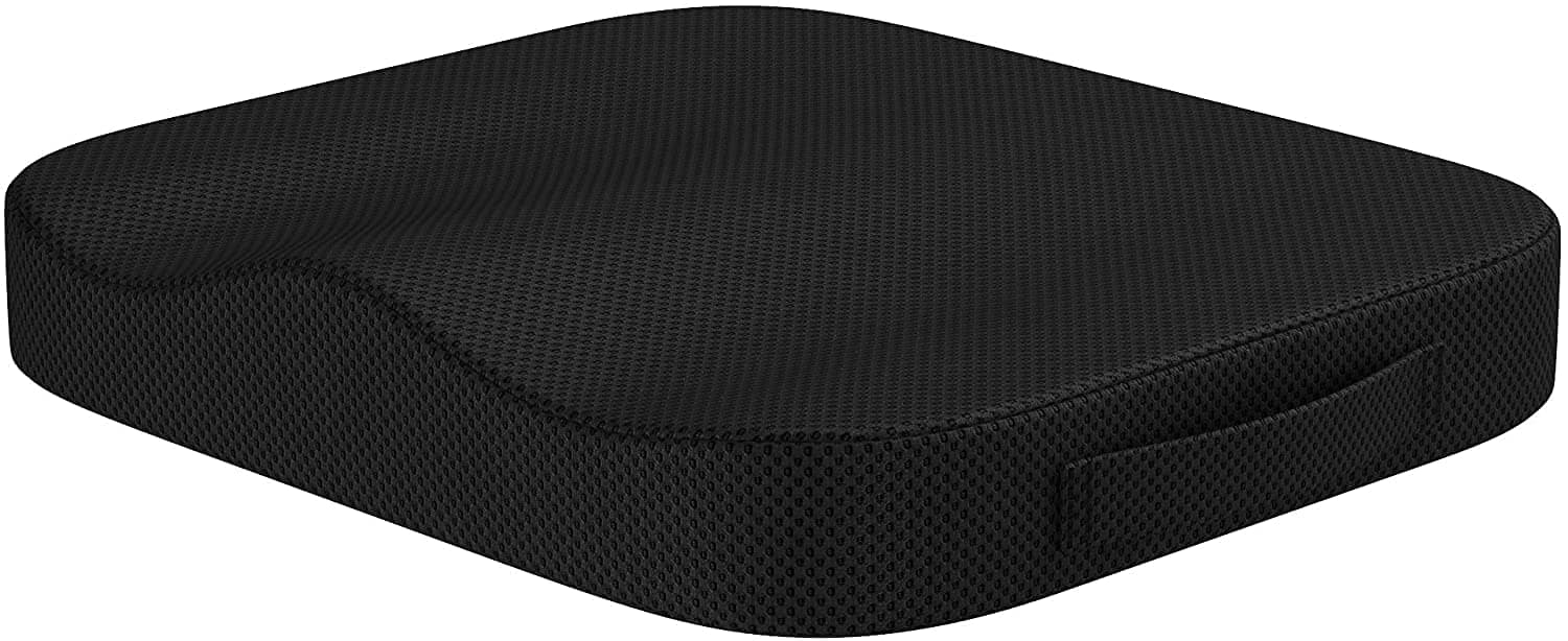 Portable Seat Cushion Orthopedic Memory Foam Coccyx Lower Seat Cushion for Office Car Seats Back Pain Relief Cushion Great Office Chair Cushion (Black)