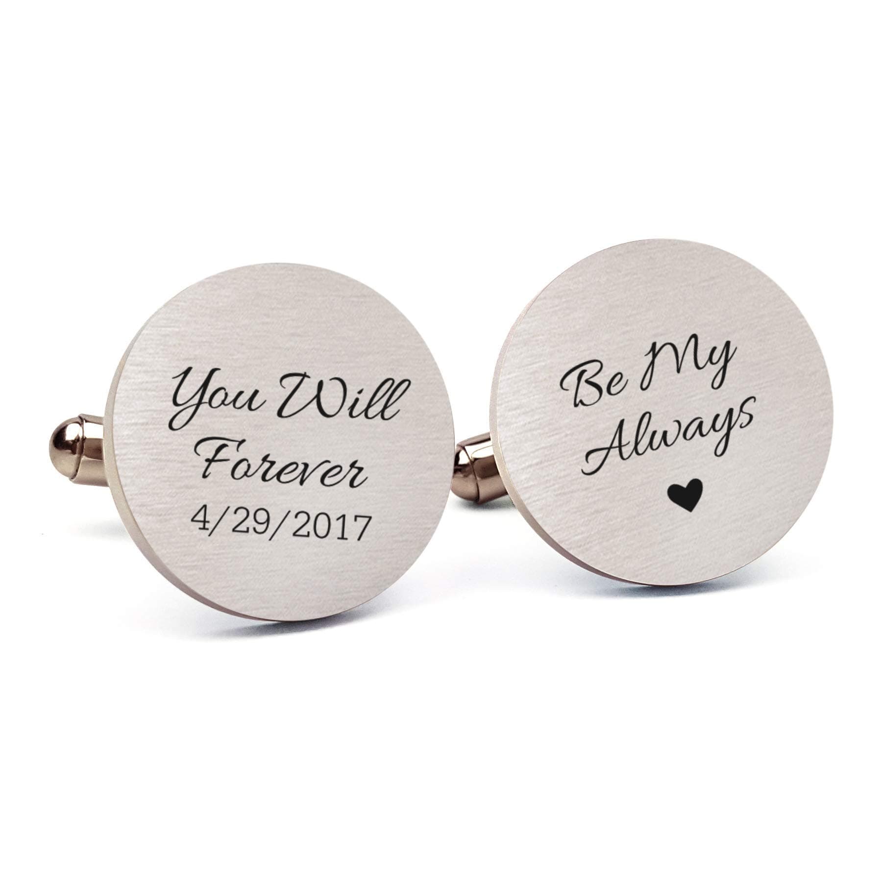 Mini Wim Custom Engraved Stainless Wedding Cuff Links, Free Engraving, Personalized Cufflinks for Groom, Jewelry Gift for Men, Father of the Bride Gift from Bride…