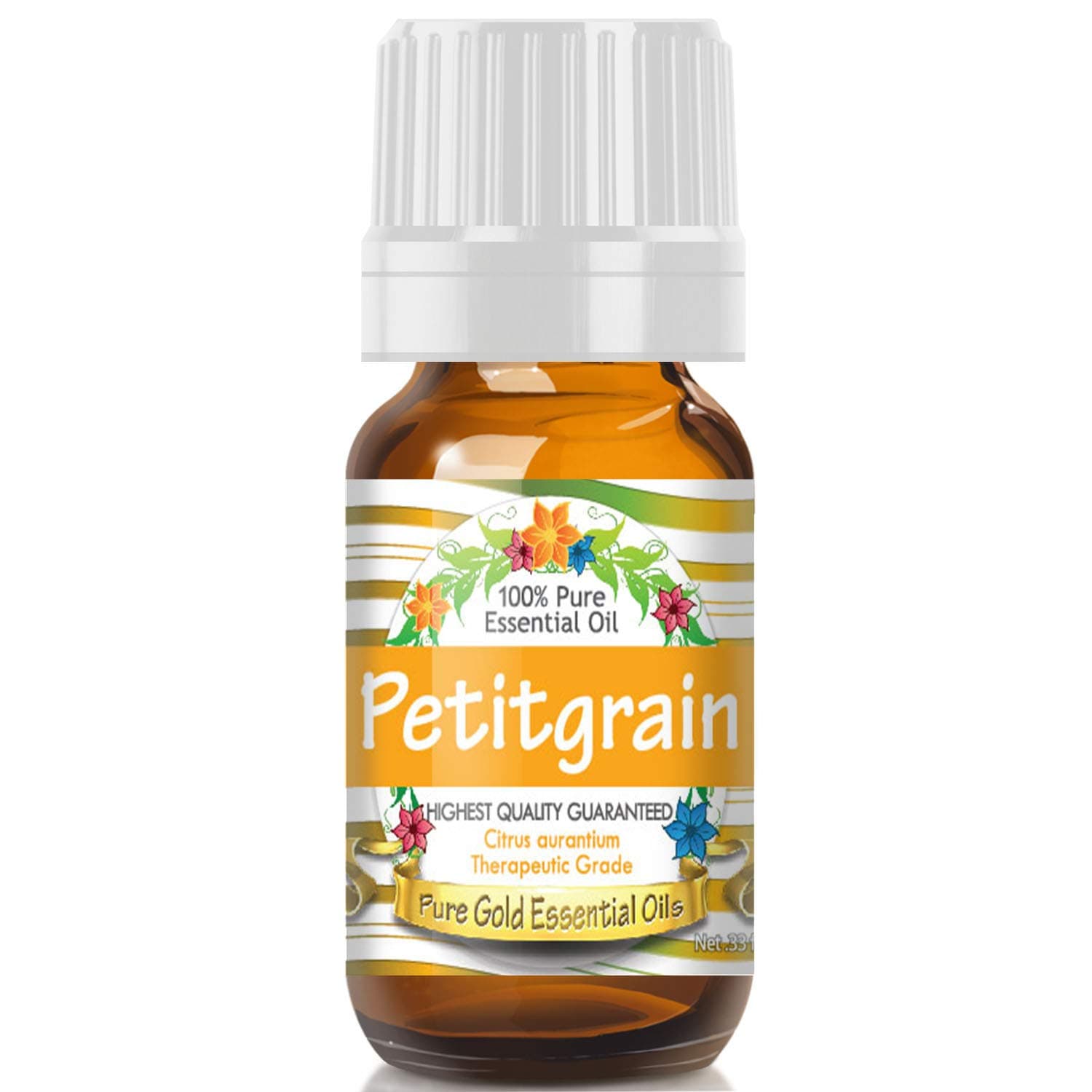 Pure Gold Essential Oils - Petitgrain Essential Oil - 0.33 Fluid Ounces