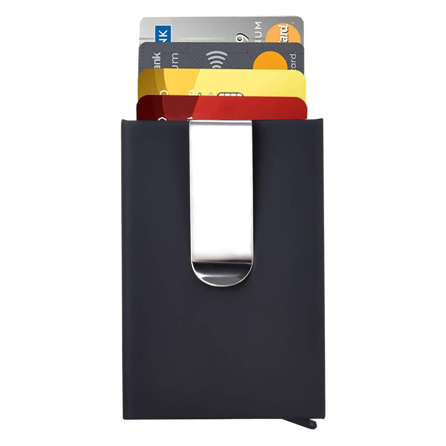 Credit Card Wallet with Money Clip - Traverl Wallet Automatic Pop Up Wallet, RFID Blocking Card Holder Up to Hold 6 Cards - Aluminum Alloy + PU Surface Treatment