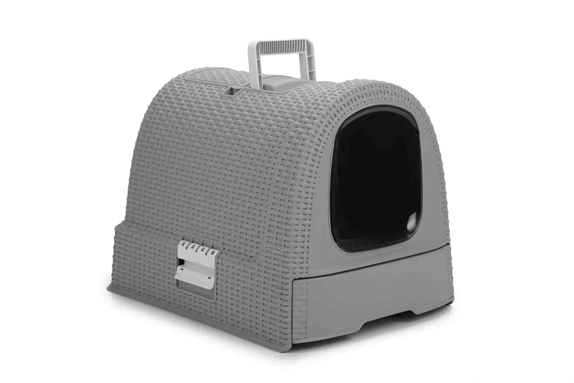 Curver Pet Life Style- Hooded Litter Box- Scoop + Filter- Misty Blue