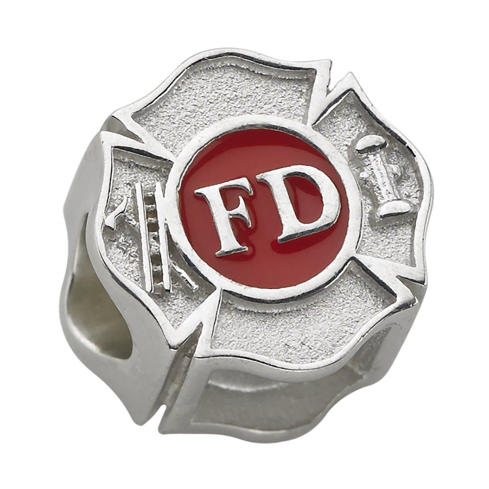 Gennaro JewelersFire Department Maltese Cross Charm - Fits Pandora Bracelet - Sterling Silver