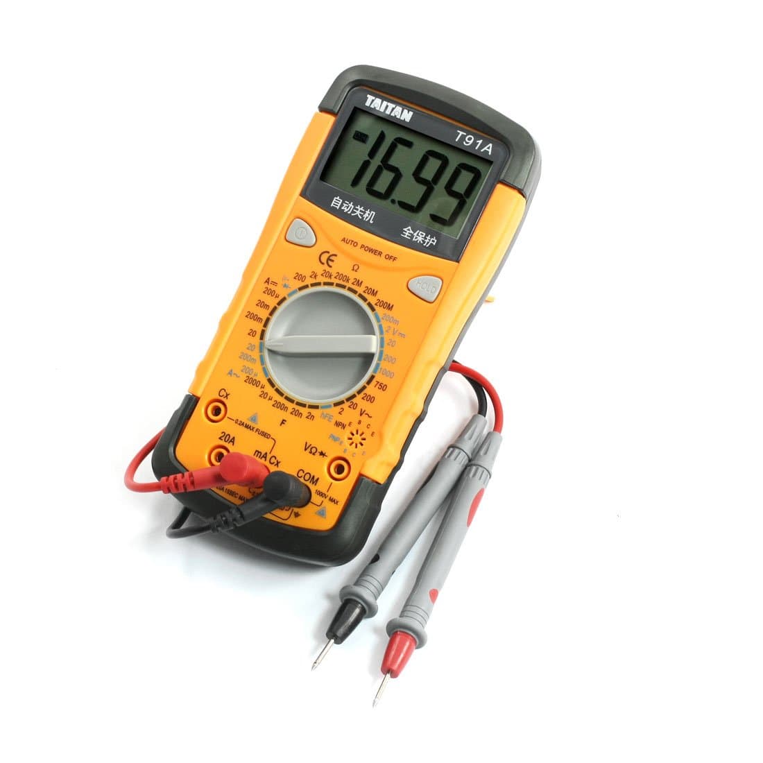 Ruilogod LCD Digital Ammeter Voltmeter Ohmmeter Capacimeter Multitester w Lead