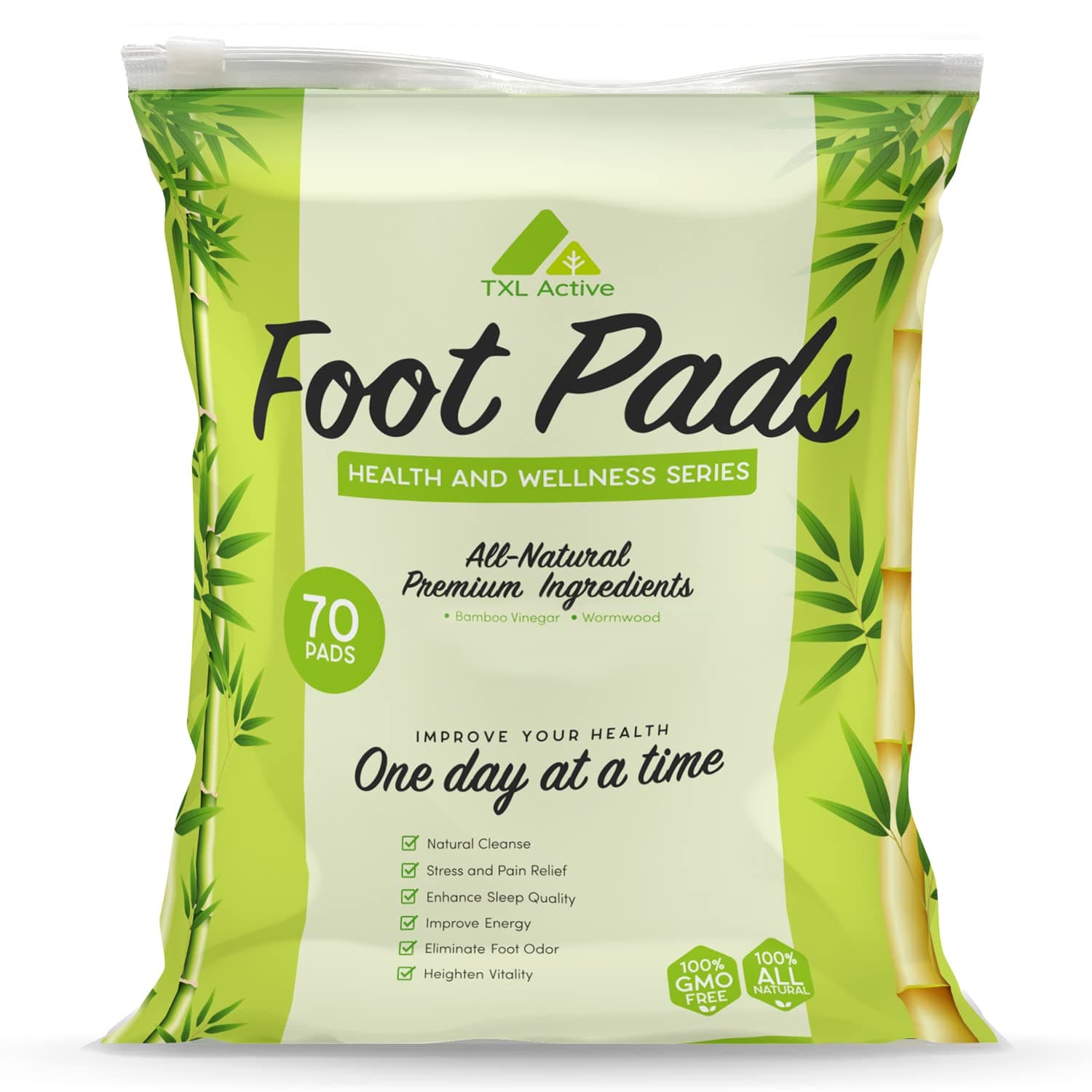 Natural Bamboo Charcoal Foot Pads: 70 Pack Wormwood Sleep Aid and Stress Relief Foot Pads for Men and Women (70 Count)