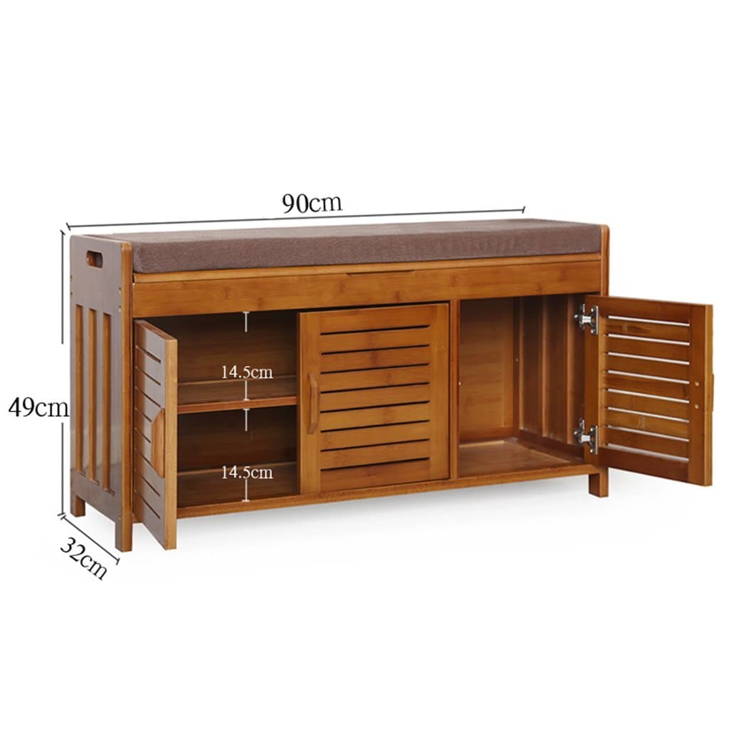 DELLT- Bamboo Shoe Strap European Style Sweater Shoe Shot Solid Wood Cabinet Test Shoe Cabinet Modern Simple Shoe Stool Storage Stool (Size : #2)