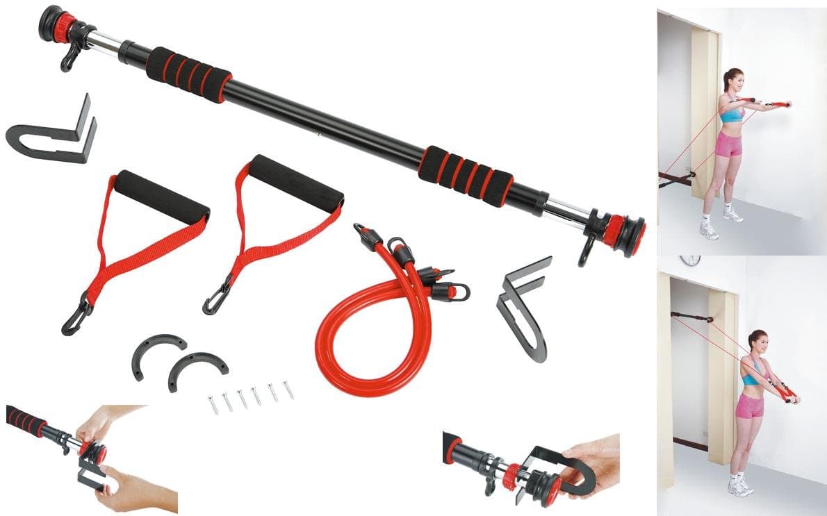 inSPORTline gt;> ALL BODY EXERCISE WALL BAR + RESISTANCE BANDS (IN3378)