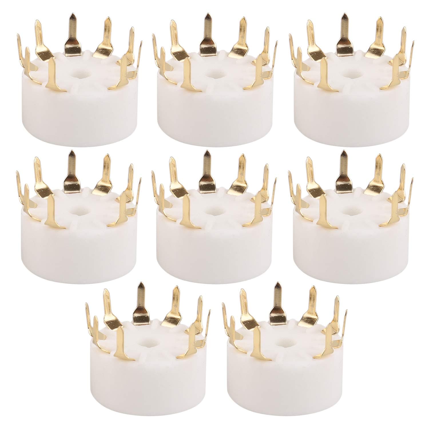 8pcs 9pin PCB Vacuum Tube Sockets Valve Base for 12AX7 12AT7 12AU7 ECC83 ECC82 E88CC Audio