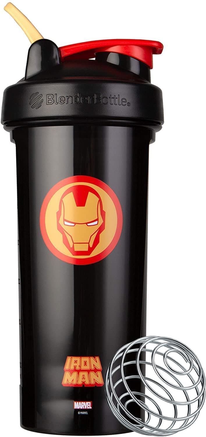 Blender Bottle Marvel Comics Pro Series Shaker Bottle 28 oz Iron Man Head