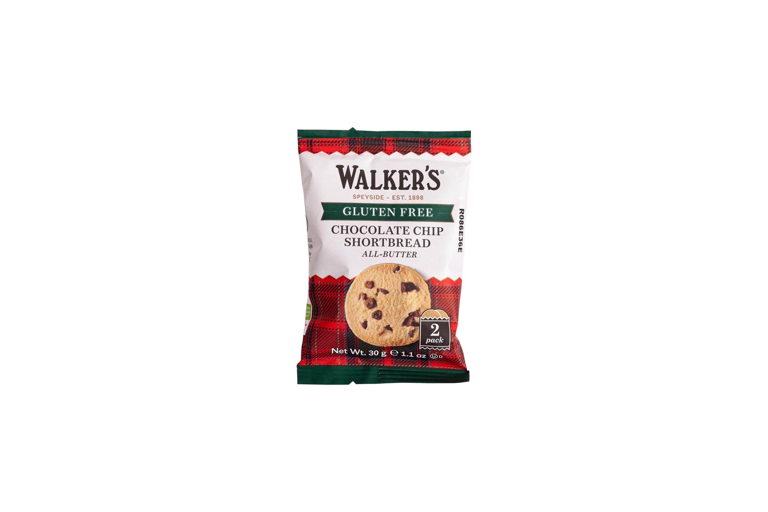 Walker's Shortbread Gluten Free Rounds – Chocolate Chip, Traditional Pure Butter Scottish Biscuits, 30 g (Pack of 60) [Packaging May Vary]