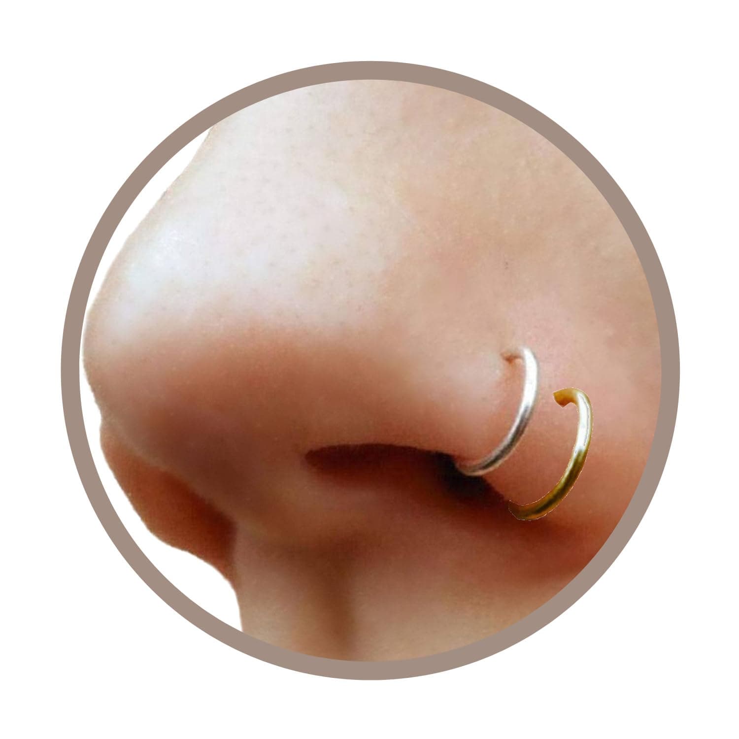 One Pair Fake Clip On Nose Rings 20g - Tiny Faux Piercing Hoops - No Piercing...