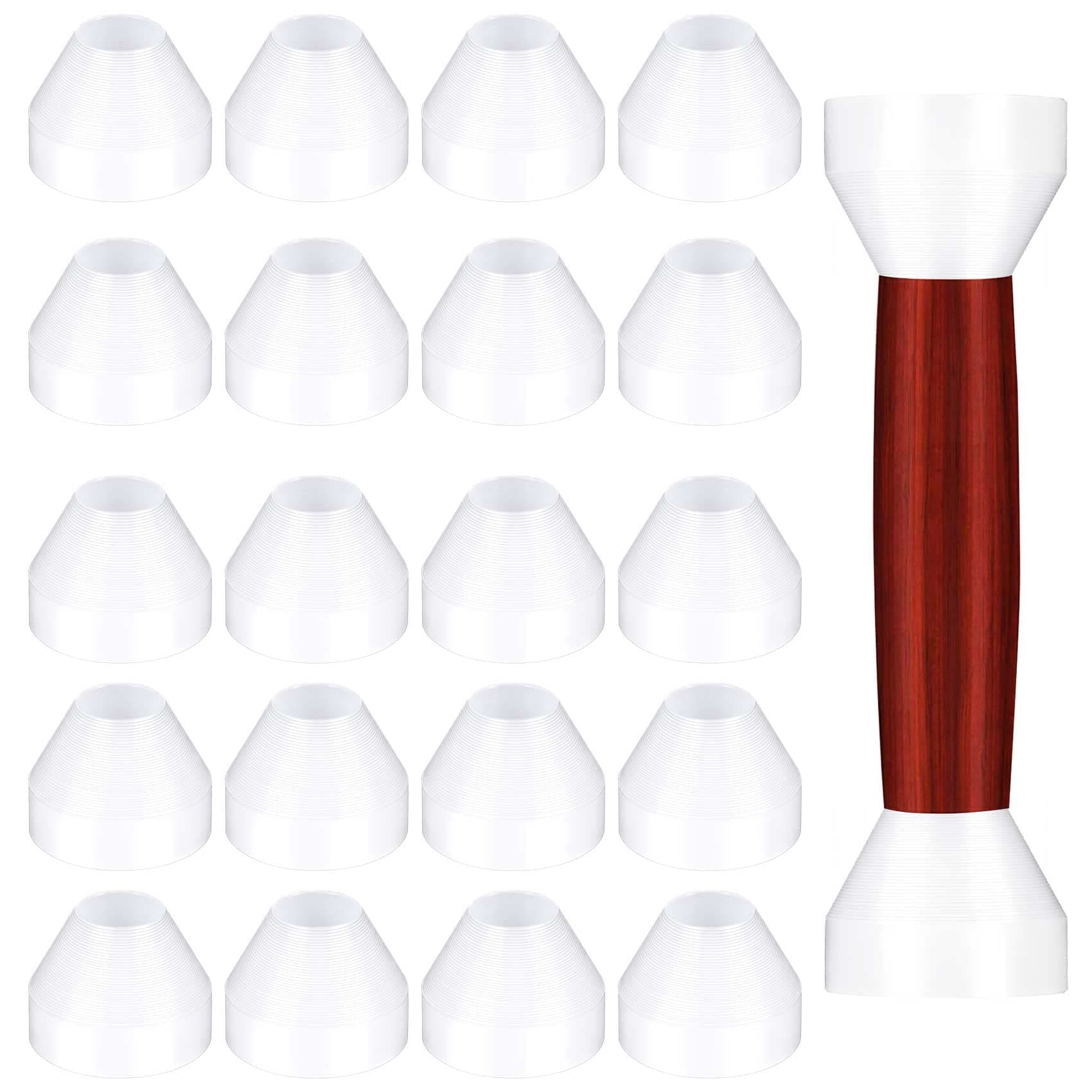 PAGOW 20 Pack Pen Bushings, White Non-Stick Pen Bushing for CA Finishing Pen Turning (0.43inch / 11mm Height, 0.55nch / 14mm Diameter)