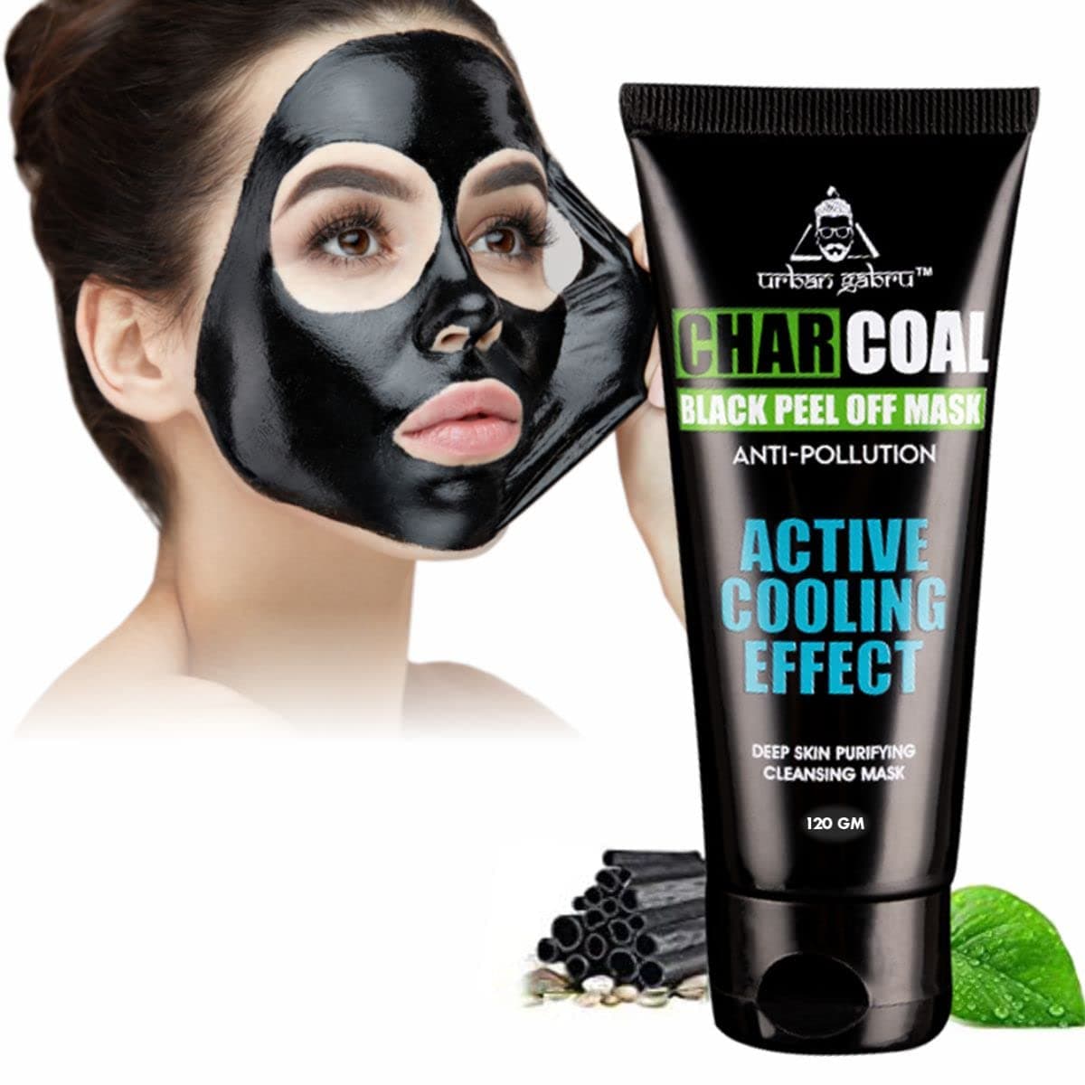 Charcoal Peel Off Mask for Men & Women | Removes Blackheads and Whiteheads | Active Cooling Effect | Deep Skin Purifying Cleansing (120 g)