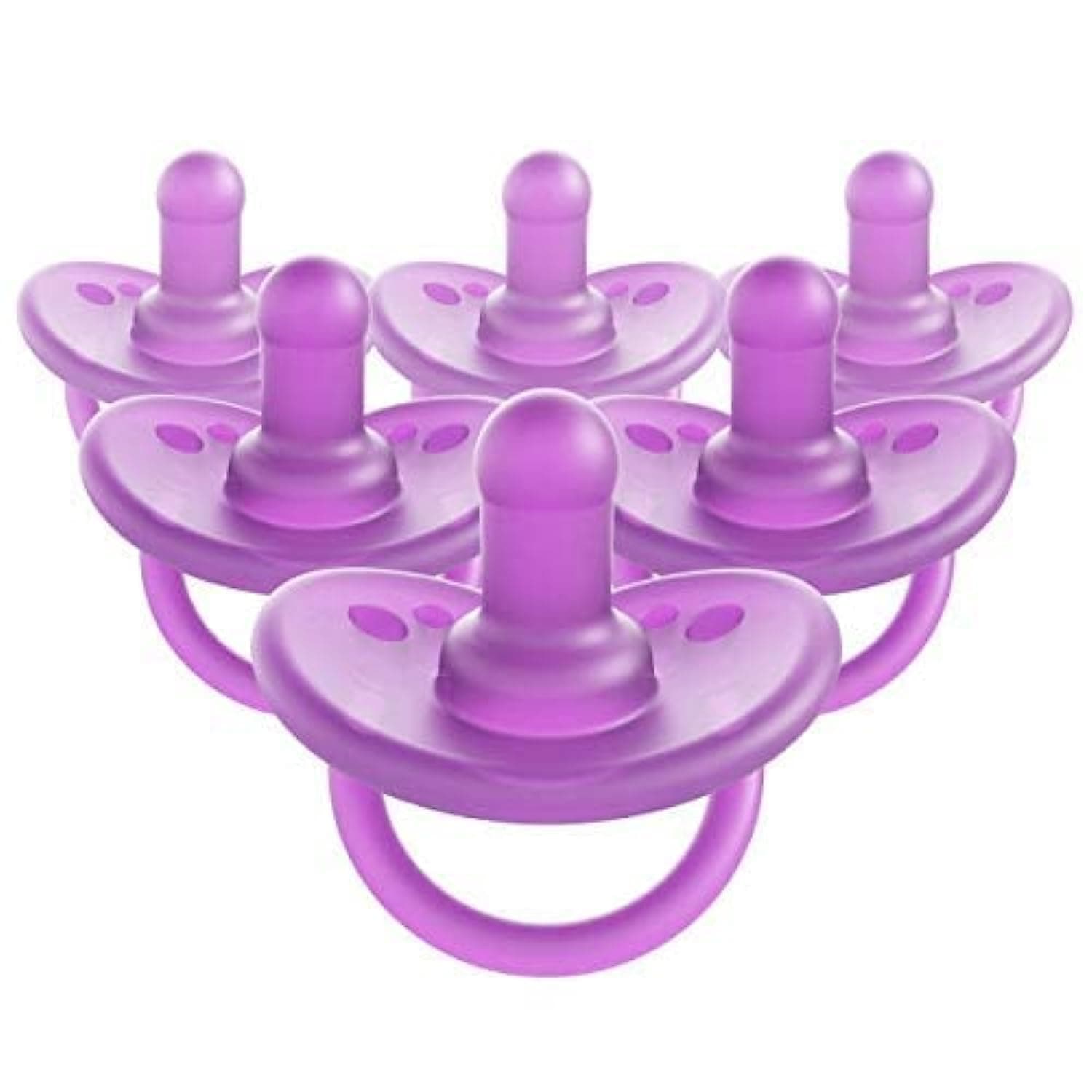 Evenflo Balance + Stage 1 Cylindrical Silicone Pacifier - Purple, 0 Months+, 6ct