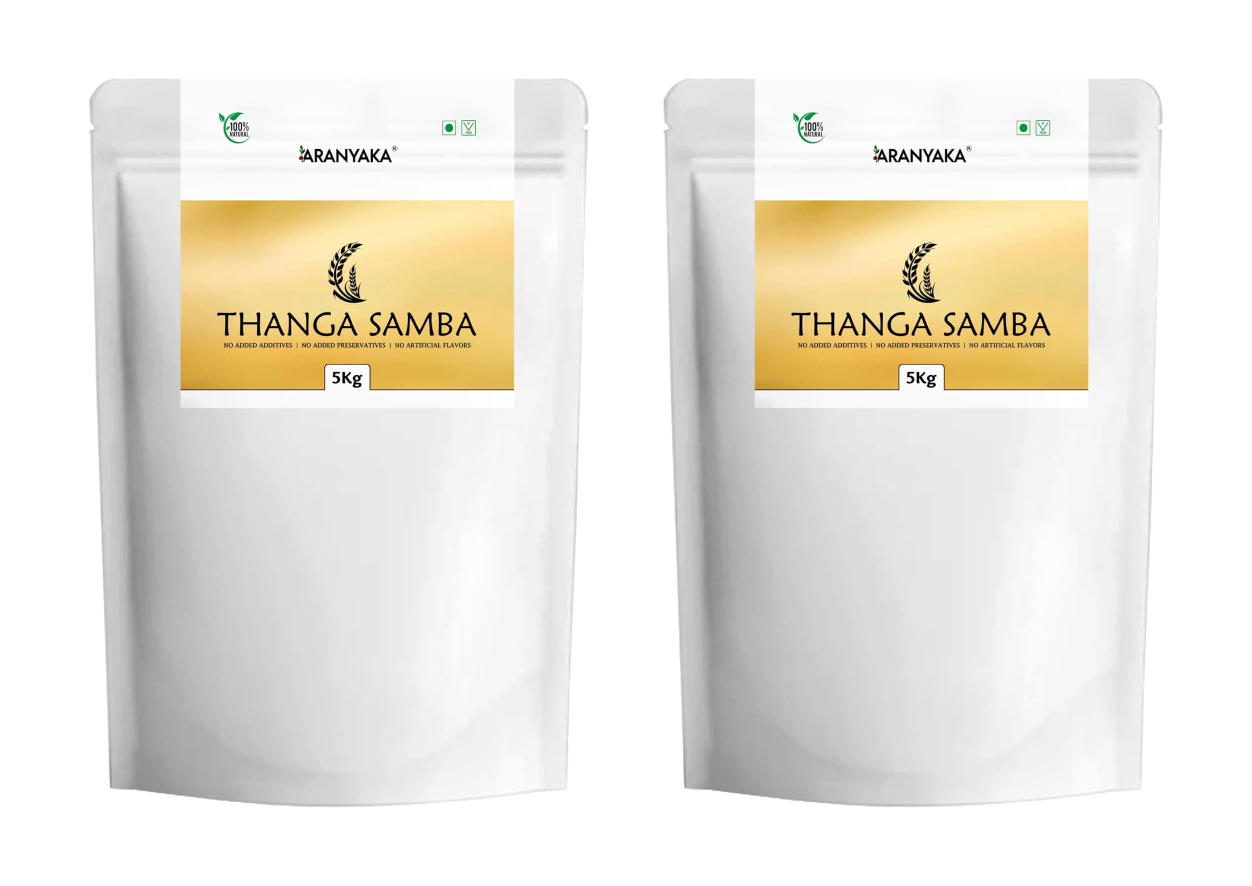 Aranyaka Thanga Samba 10Kg | Medium Grain, Unpolished White Rice, Parboiled | Traditional Rice Variety | (5kg x 2) - 10Kg in Total