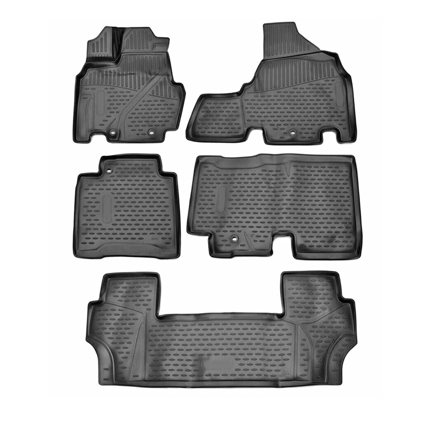 OMACUSA Custom Fit All-Weather 3D Molded Black Car Floor Mats Liner 3 Row Compatible with Honda Odyssey 2011-2017