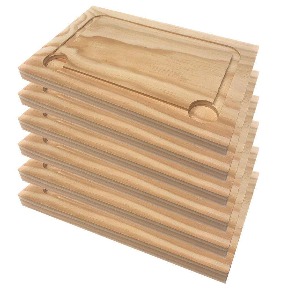 Chopping and Serving Boards - Steak Plates - Set of 6 - Pine Wooden