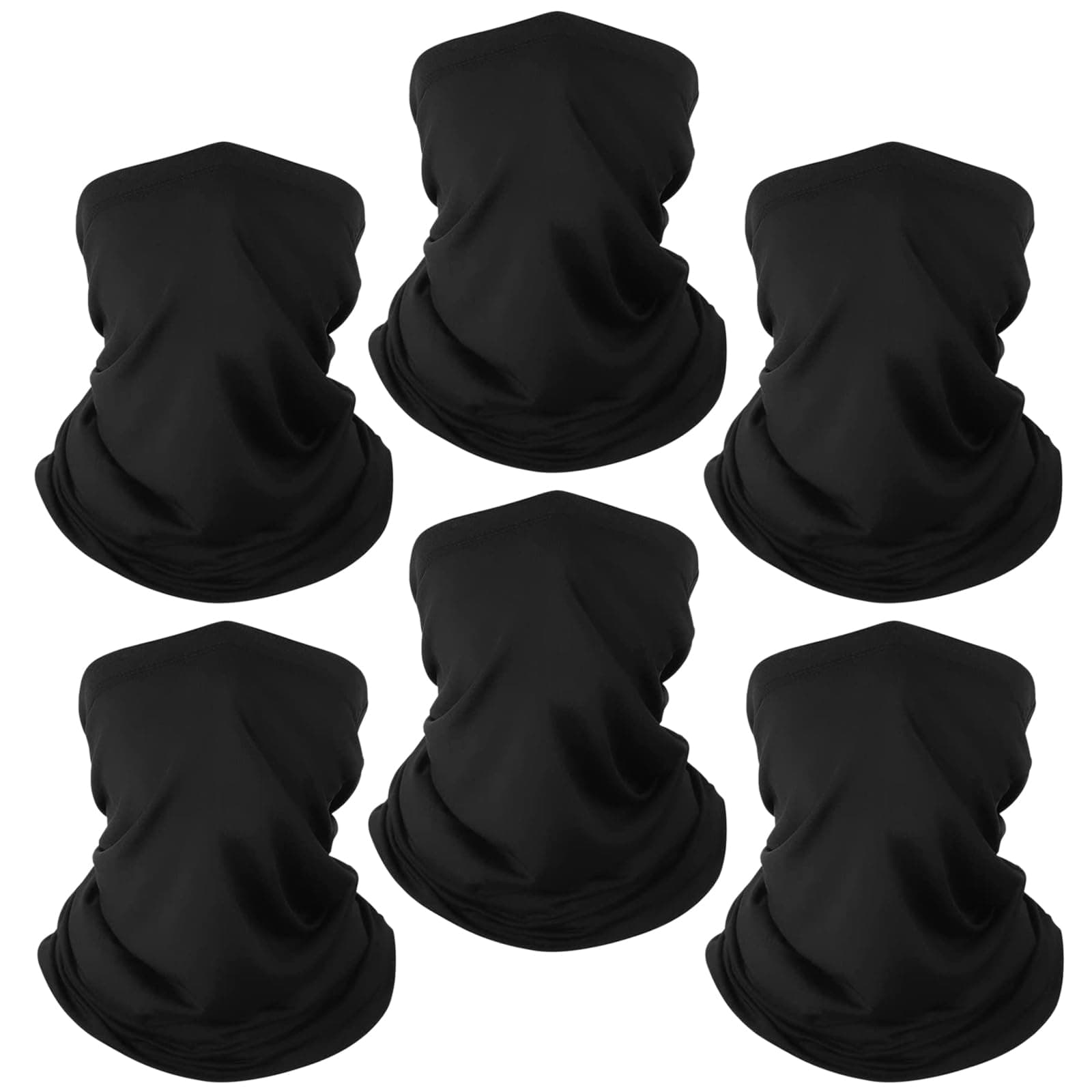 6 Pack Neck Gaiter Bandana Face Mask: Cooling Gator Mask Face Cover for Men