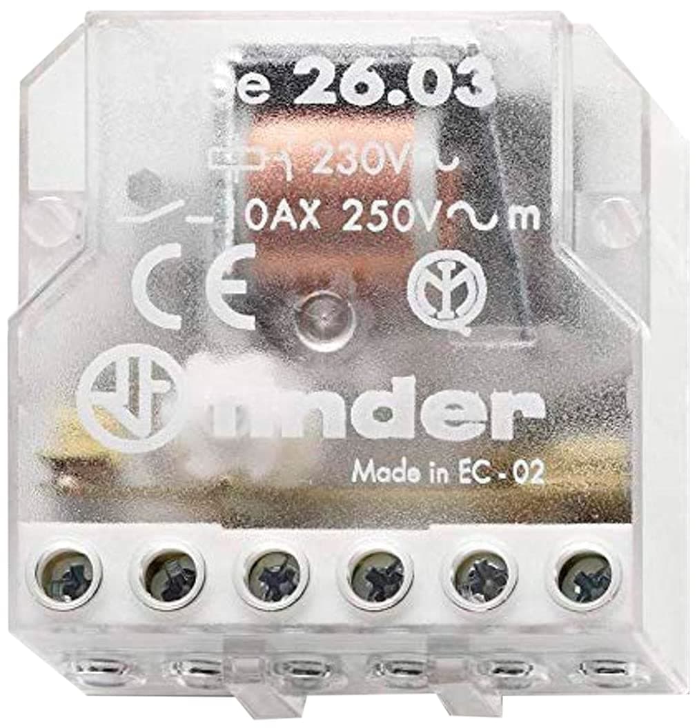 FinderSeries 26 – Inset Relay Diversion Bipolar Open Contact + Closed Contact 230VAC