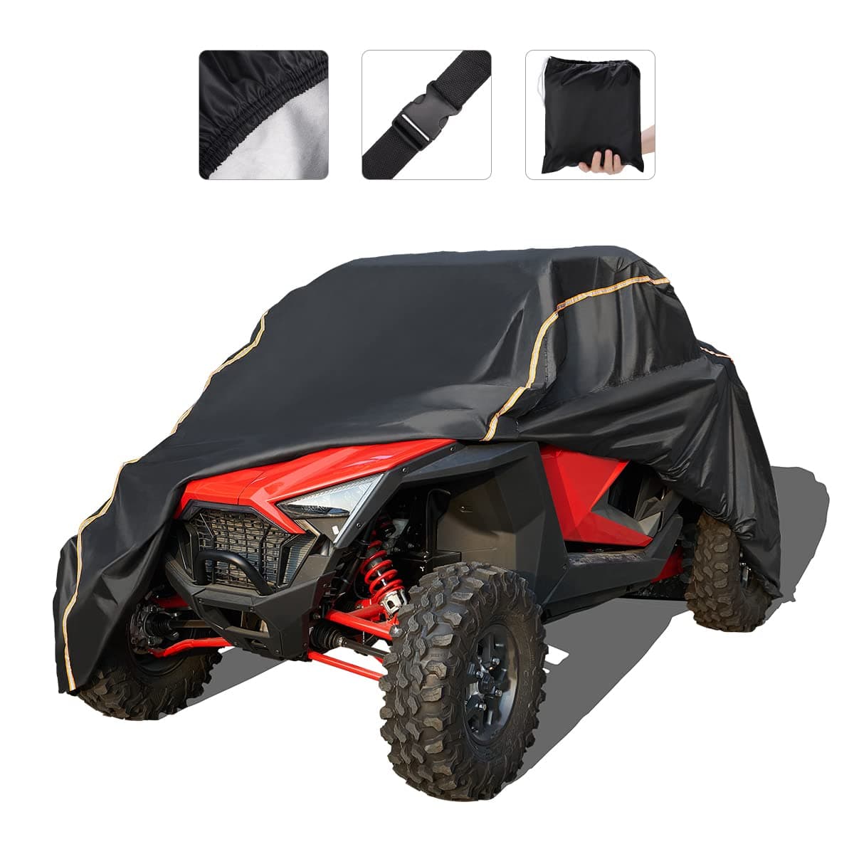 KEMIMOTO PRO XP Cover X3 Heavy Duty UTV Cover 2 Seater Large Size Compatible with Can-Am Maverick X3, Polaris RZR PRO XP, Talon, Commander, YXZ1000R, 2-3 Seater Reflective Strip Sturdy in Wind