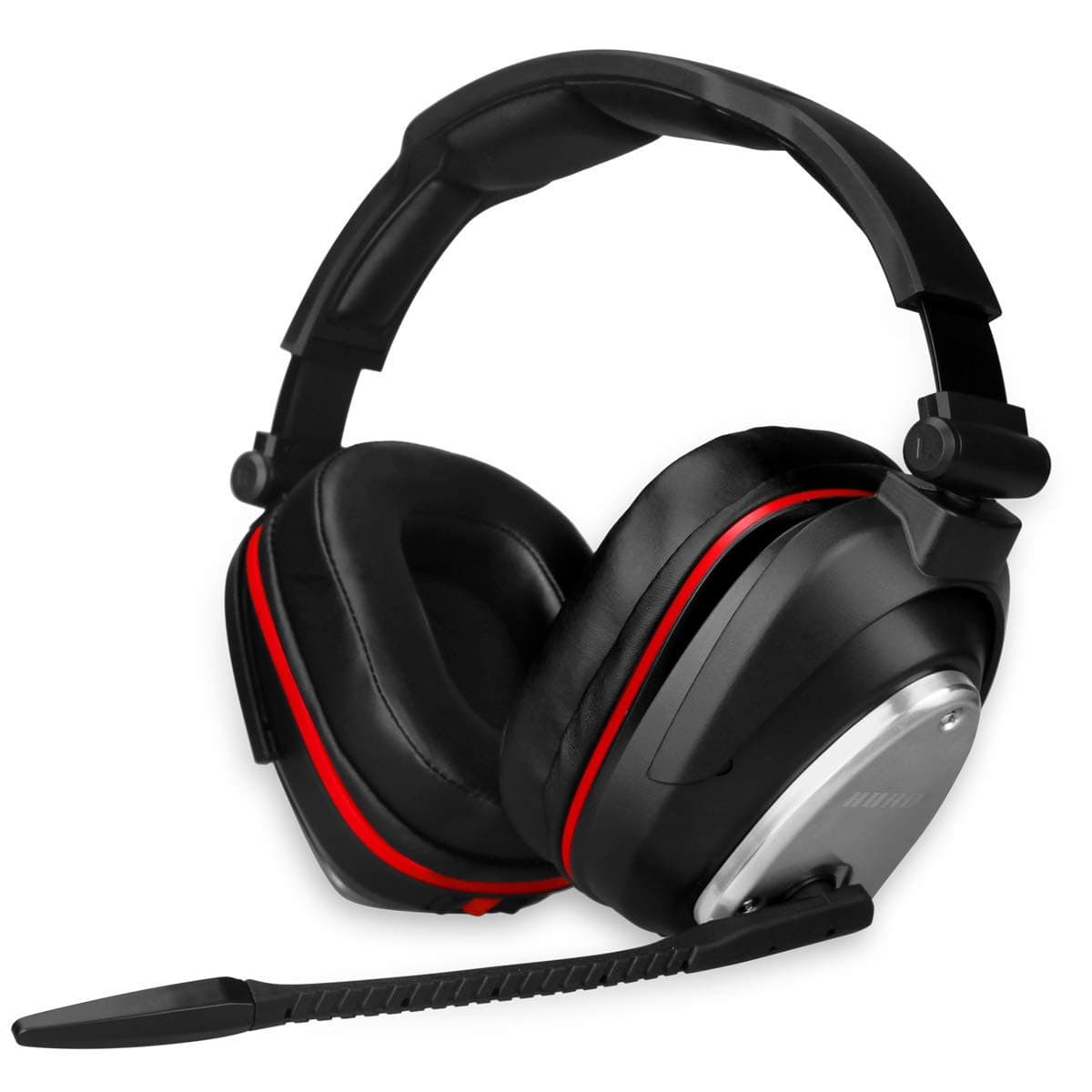 Xhosa gaming 2.4 GHz Optical Wireless Technology 7.1 Surround Sound Wireless Gaming Headset for PC, PS4 and Nintendo Switch Deep Bass- Rotating Metal Ear Cups