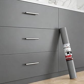 Decotalk 30"x120" Grey Wallpaper Peel and Stick Grey Contact Paper for Cabinets Gray Wallpaper Removable Vinyl Cabinet Wrap Contactpaper Gray Contact Paper Matte Solid Color Cabinet Wrap Roll