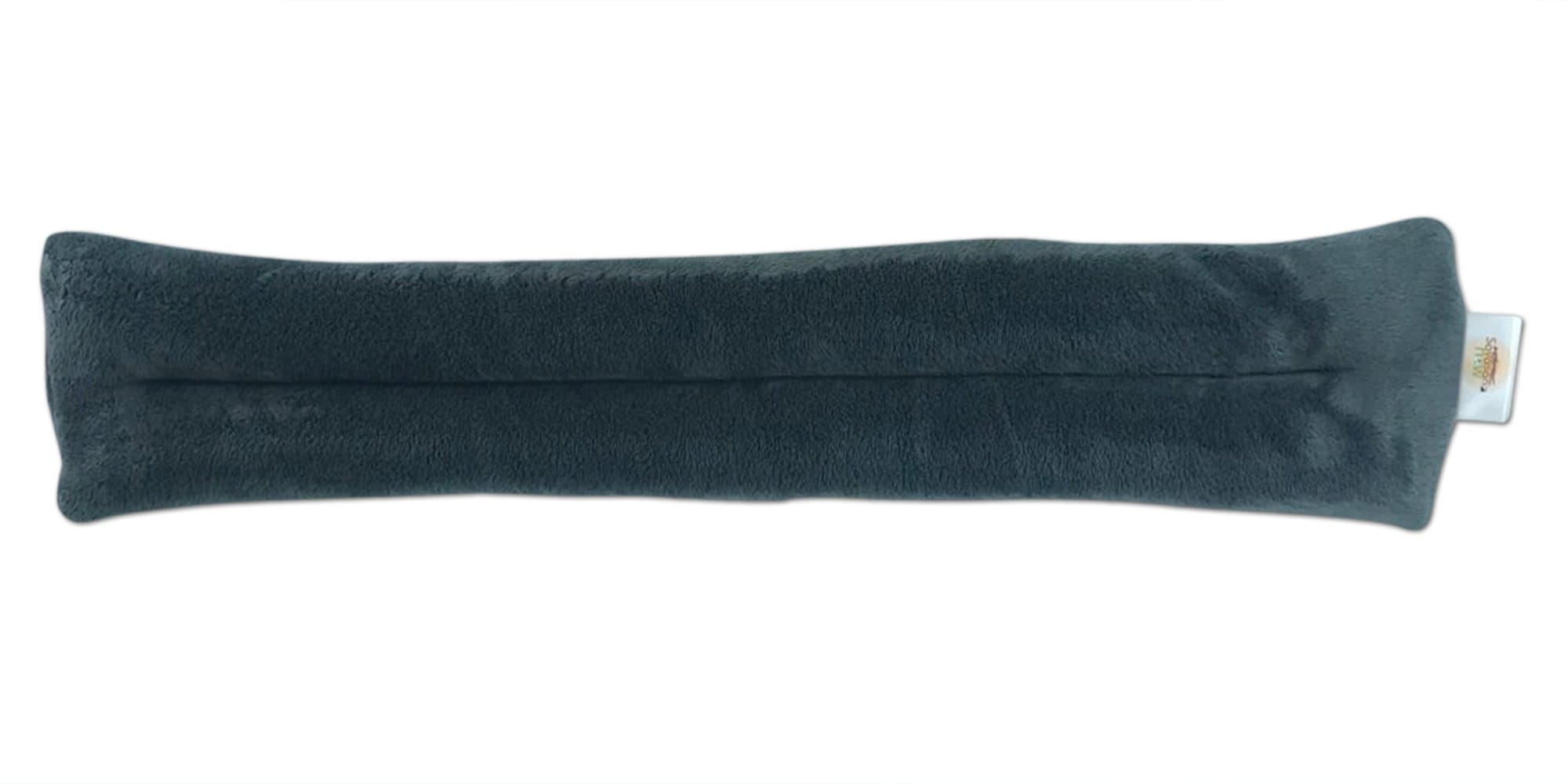 Microwavable Multipurpose Relaxing Heat Sack/Body Wrap. Soft Plush Fabric Filled with Flaxseeds, Stone & Lavender. Grey Color.