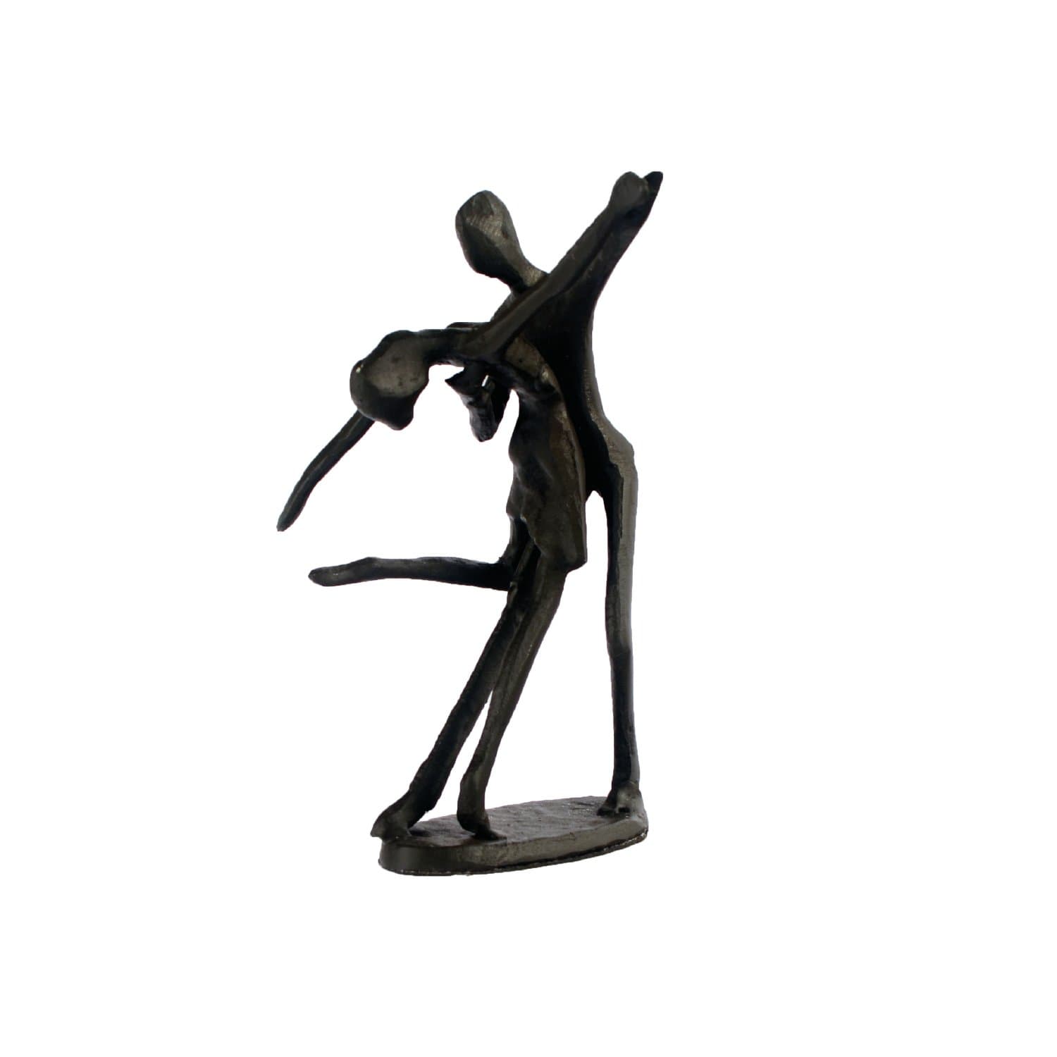 Elur Dancing Couple in Hold Iron Figurine 15cm, Cast, Mocha, 15 x 9 x 11 cm