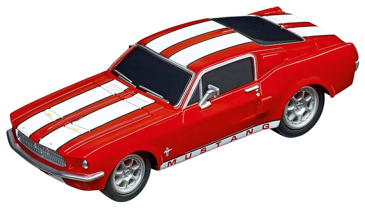 64120 Red '67 Ford Mustang 1:43 Scale Analog Slot car for GO Electric and Battery Slot car Racing Track Sets