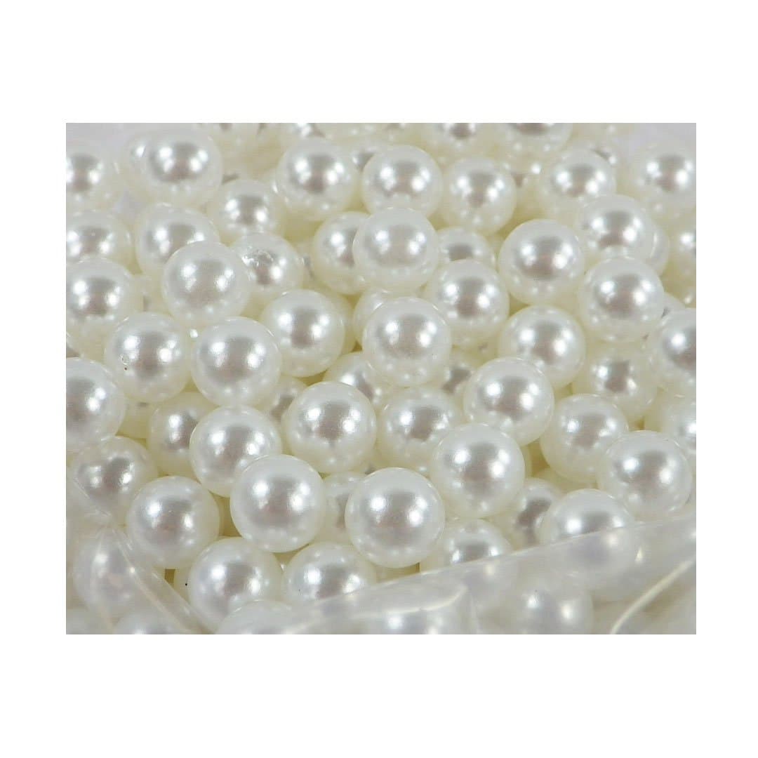 Pack of 1000 High-Quality Re-Produced Loose Beads Plastic No Hole 8 mm, Plastic, P-8mm-01-Weiss-1300