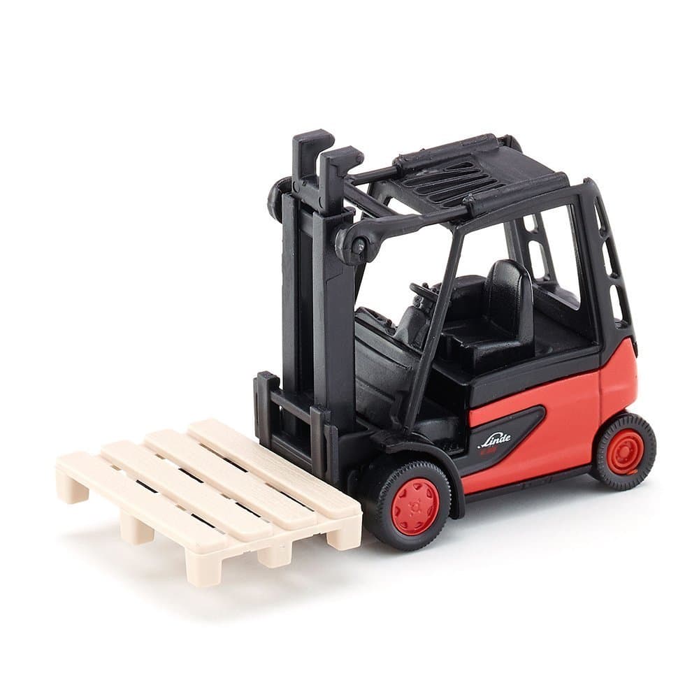 siku 1311, Forklift, Metal,Plastic, Red,Black, Incl. 1 pallet, Movable fork