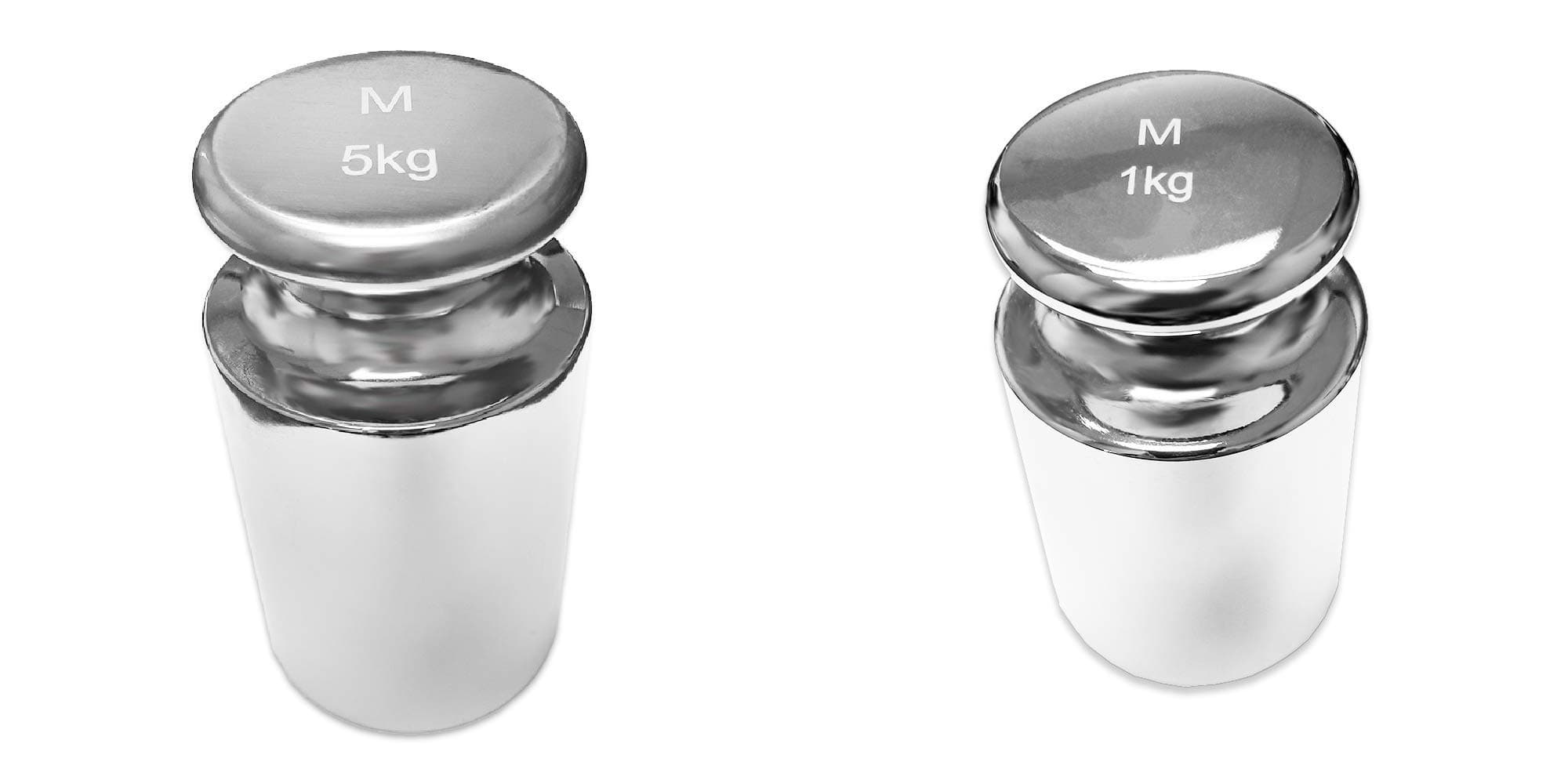 2pc 6kg 6000g Calibration Test Weight Set: 5kg 5000g M2 Precsion Calibration Weight + 1kg 1000g M2 Prescion Calibration Weight (±0.16gm), Chrome Finish Test Weight for Digital Scale