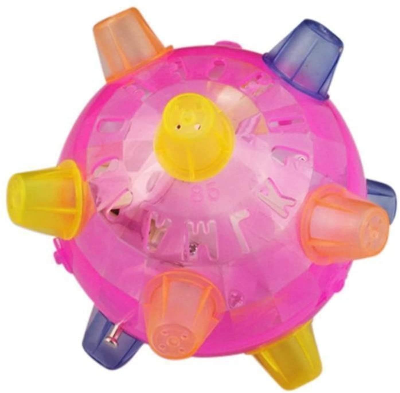 Pet Toys Jumping Activation Ball, Cute Pet Bouncy Ball, with Colorful Led Light and Music, Suitable for Dogs Playing Running Indoor and Outdoor Garden (1 PACK)