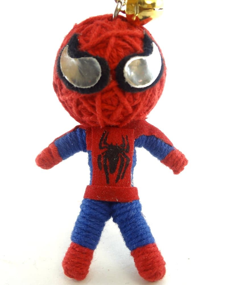 Spiderman Voodoo String Doll Key Chain Handmade Spider Web Superhero by Voodoo Magic