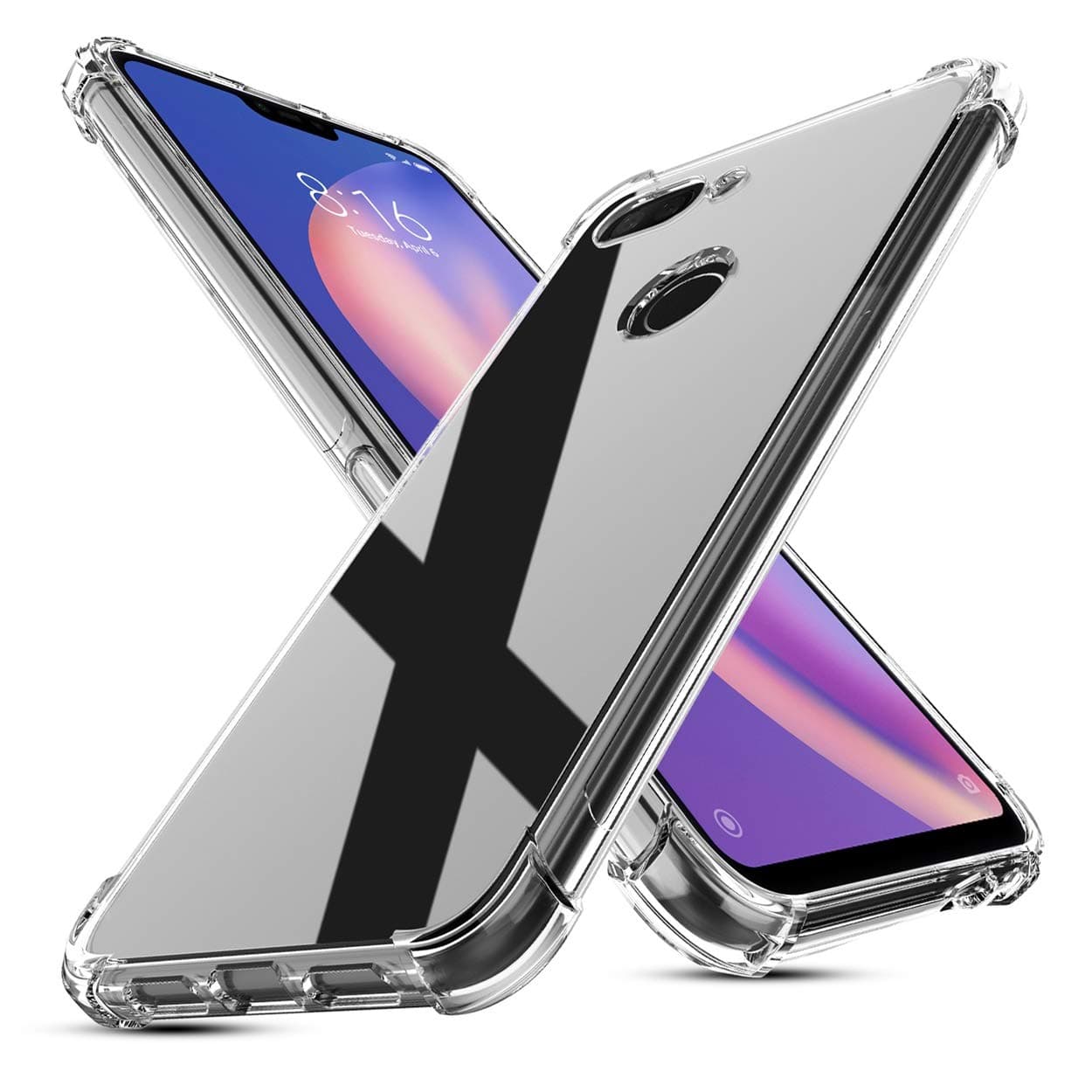 BEBEST-Xiaomi Mi 8 Lite Case, Xiaomi Mi 8 Lite Clear Case [Anti-Scratch & Non-Slip] Flexible Thin Cover [Shockproof Bumper] Ultra Slim Soft TPU Phone Case for Xiaomi Mi 8 Lite-HD Clear