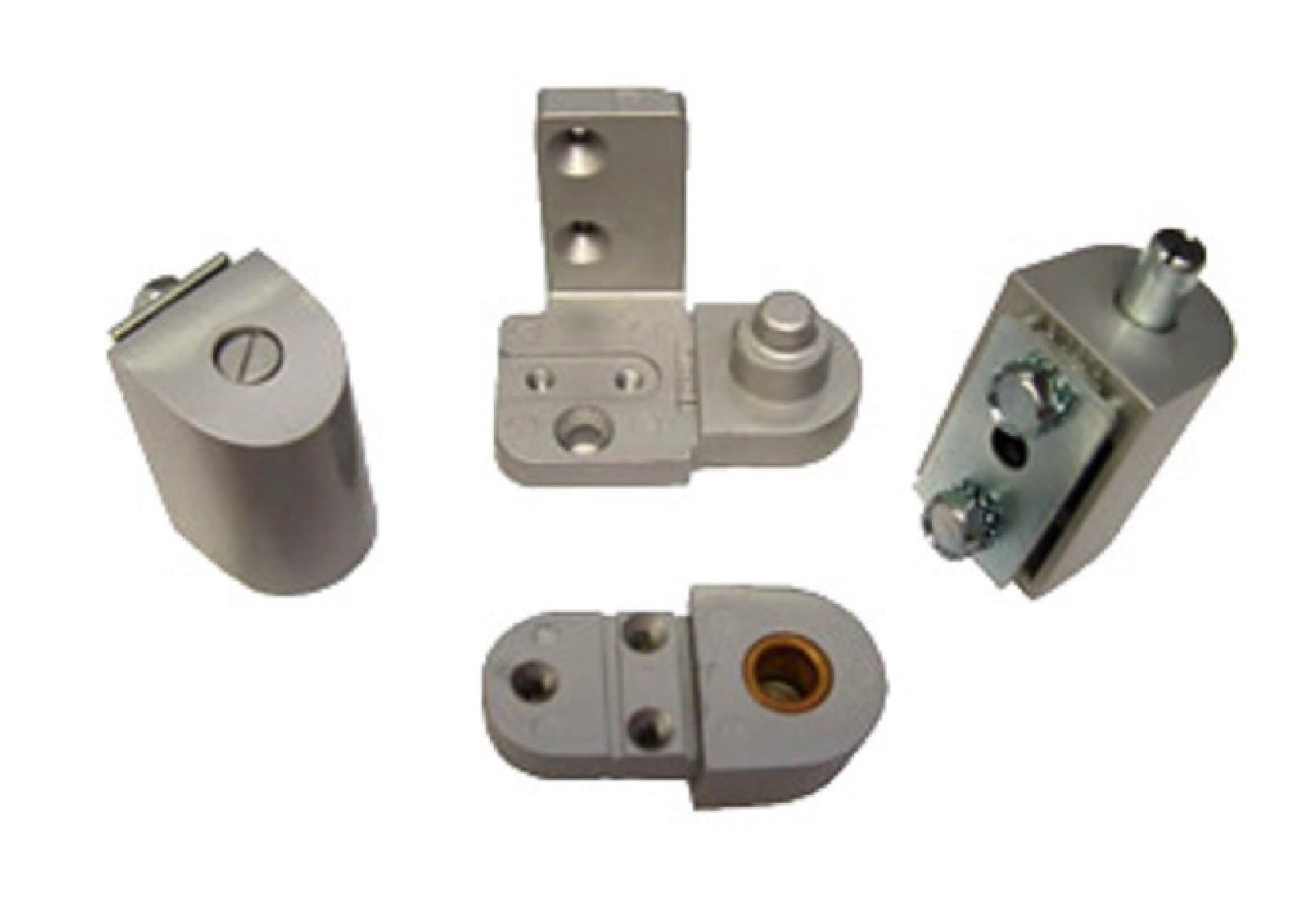 Pacific Doorware YKK Style Storefront Door Pivot Hinge Set in Dark Bronze - Choose Handing (Aluminum Silver, Left Hand)