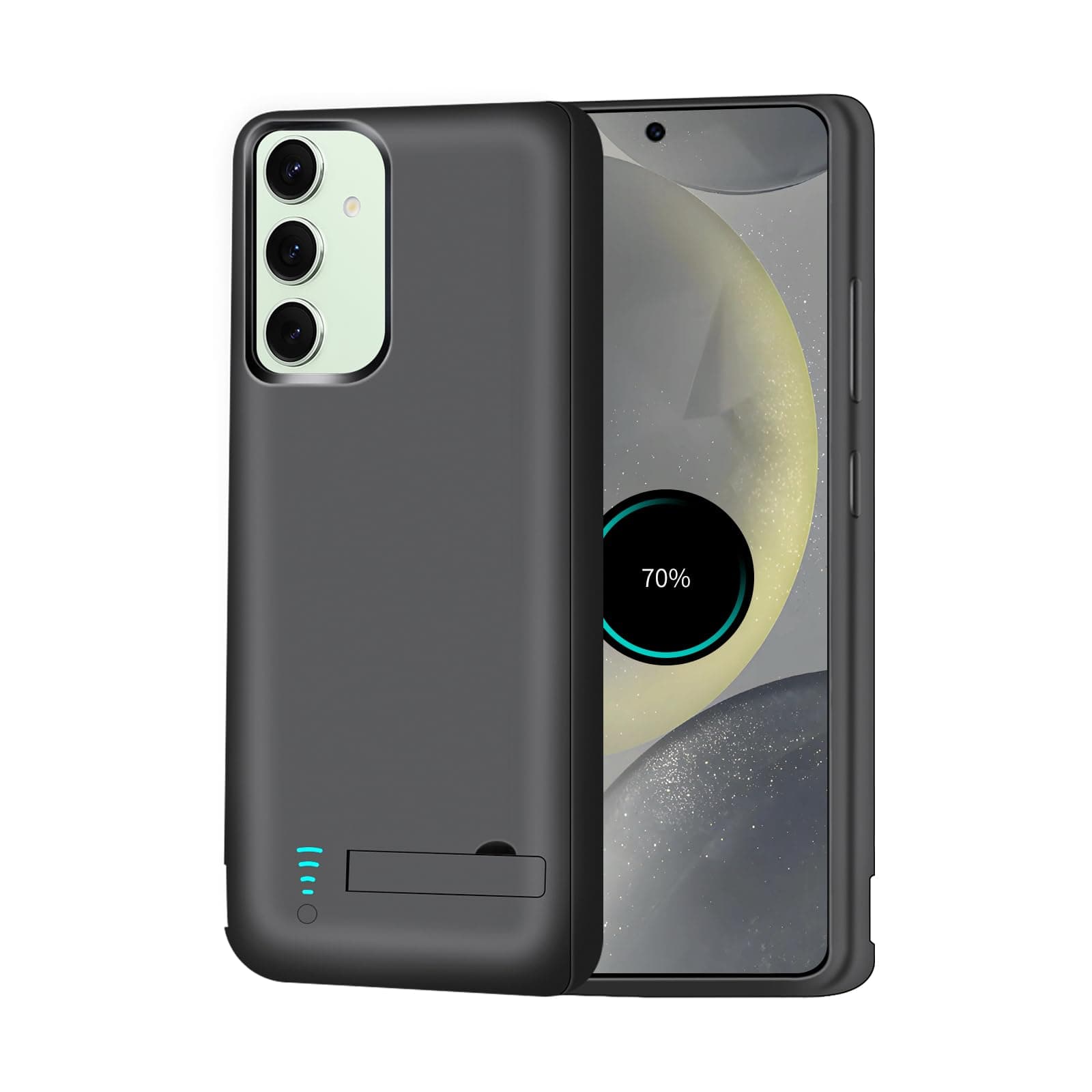 RUNSY Battery Case for Samsung Galaxy S24+ / S24 Plus, 5000mAh Rechargeable Extended Battery Charging Charger Case, Add 100% Extra Juice, Not Compatible with S24 or S24 Ultra (6.7 inch) Black