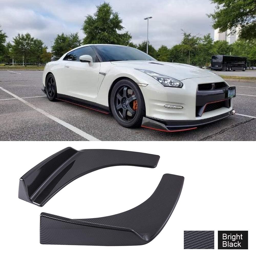Kyostar Universal Front Deflector Spoiler Bumper Lip Body Shovels Front Bumper Spoiler Splitter Winglets Canards (Carbon Fiber Pattern)