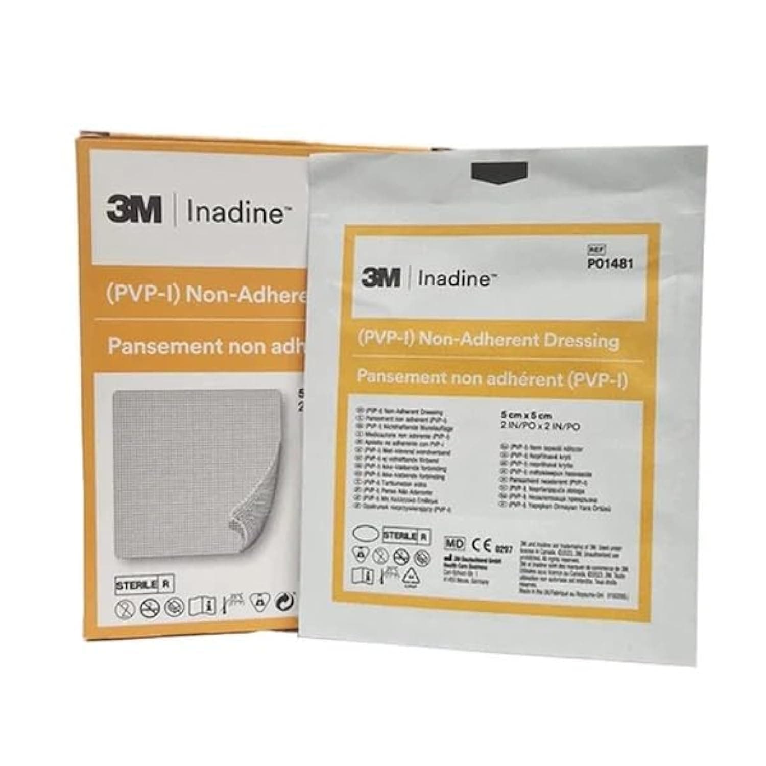 Inadine PVP-I Non Adherent Dressing, 5x5cm, 25 Pieces