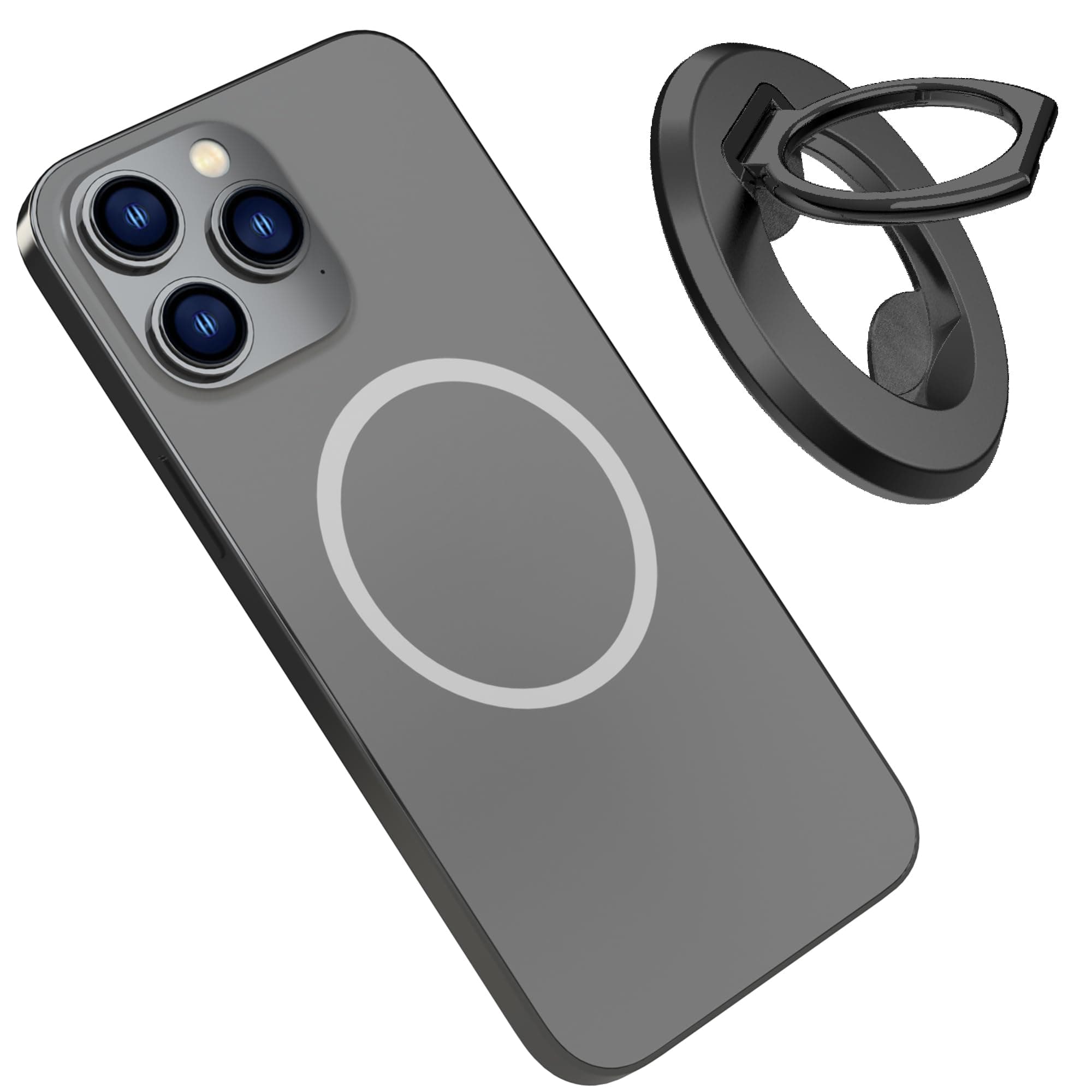 CYBERGUYS Magnetic Phone Ring Holder for MagSafe, Bottle Opener Magnet Finger Ring Grip Stand Holder, Compatible with iPhone 16 15 14 Plus 13 12, Pro, Pro Max, Mini, Mag Safe Accessories, Black
