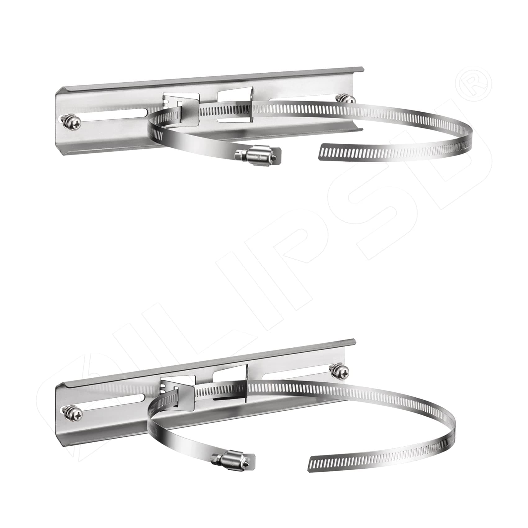 QILIPSU Pole Mounting Kits, 304 Stainless Steel 9.8" x 1.9" Brackets with Adjustable 2–8 in Clamps for Electrical Boxes, Devices, and Outdoor Applications