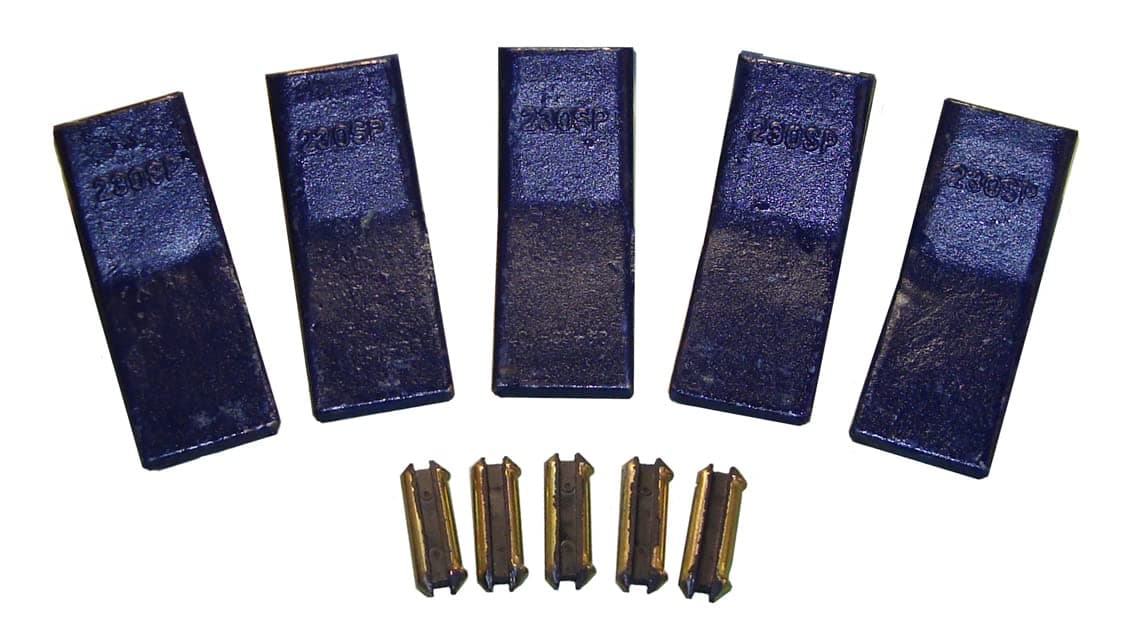 H&L Tooth Company 230SP (USA Forged 230SP) or (230CSP Casting) Backhoe Bucket Teeth + 23FP Flexpins (5-Pack) for Deere, Case, JBC, and More | 23 | 230 (Cast 230CSP)