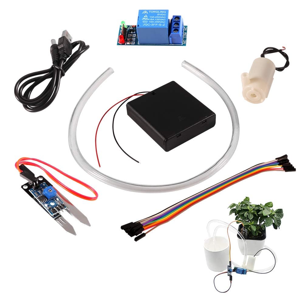 AITRIP Soil Moisture Sensor Kit Automatic Watering System Manager with Mini Water Pump for Arduino DIY Kit (Automatic Watering System)