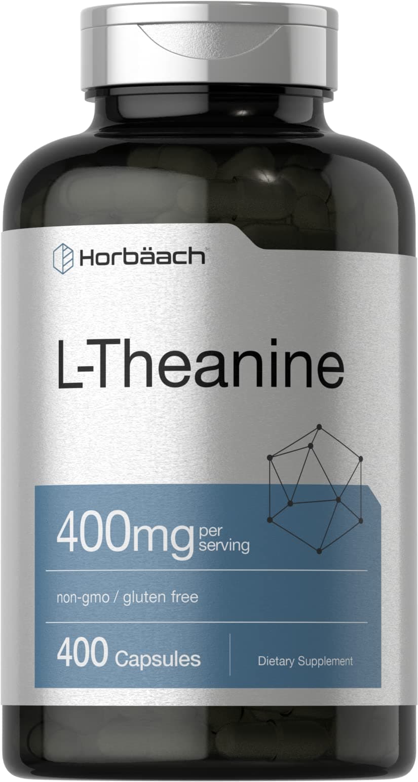 L-Theanine 400mg | 400 Capsules | High Potency Supplement | Non-GMO & Gluten Free