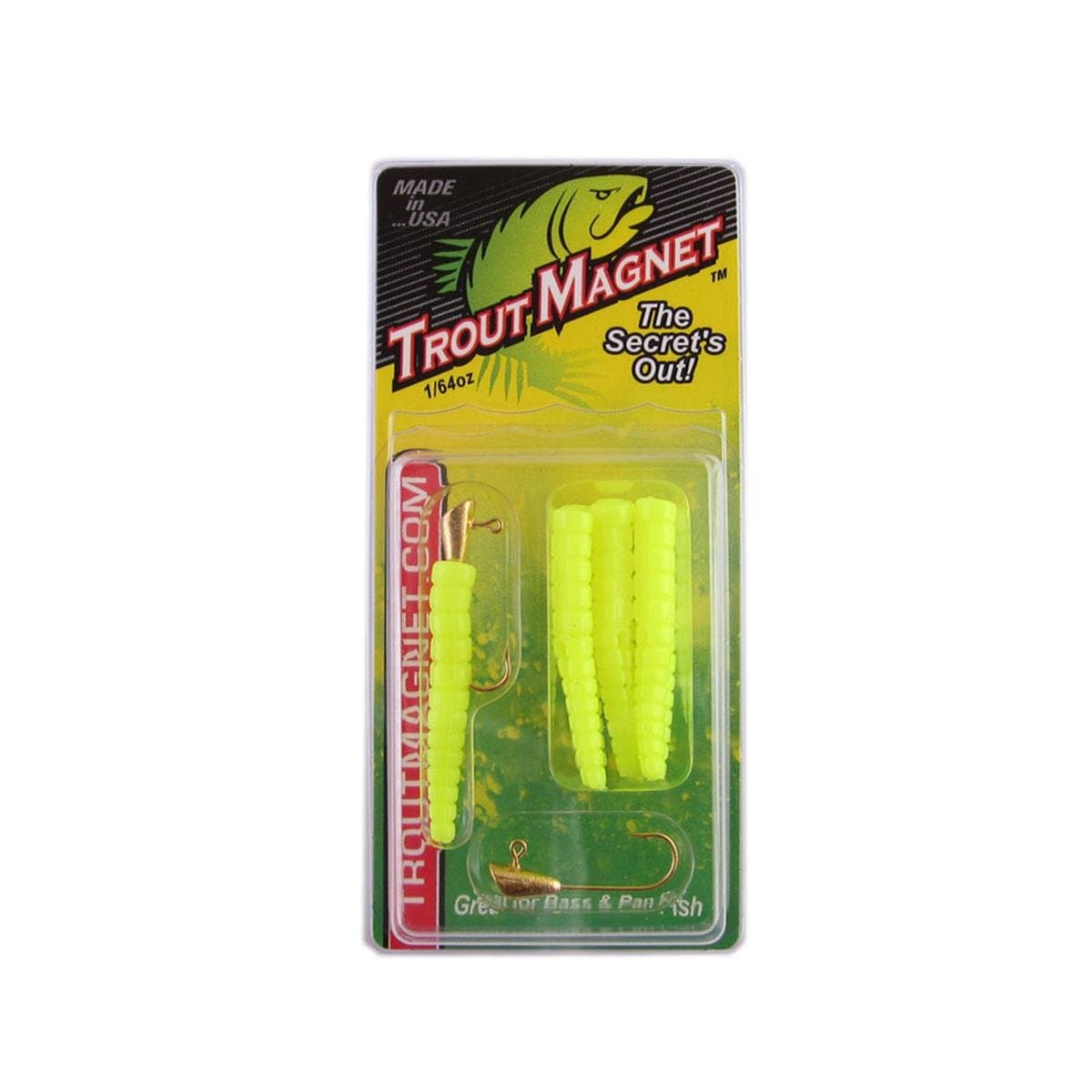 Leland Lures E.F. Lead Free Trout Magnet Jig Head, Chartreuse