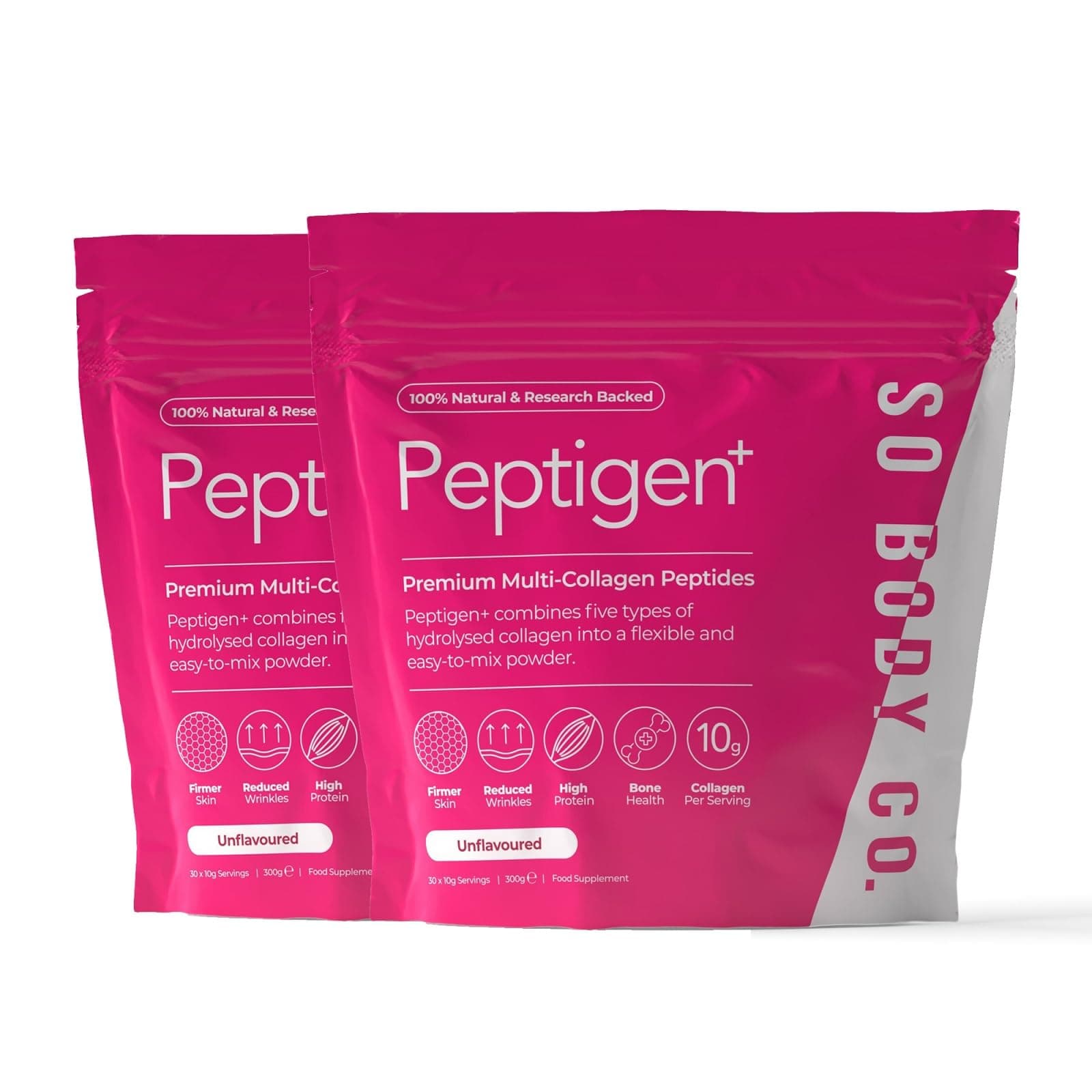 SoBodyCo Premium Collagen Supplements for Women, 6 Blended Powders, Peptigen, Collagen Peptides, Hydrolysate Powder, 60 Days Supply, Peptigen