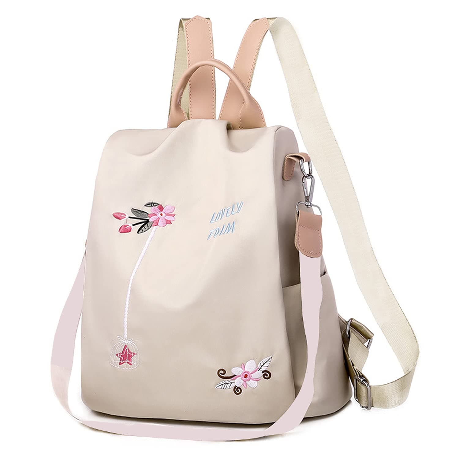 2021 New Flower Embroidered Artistic National Style Oxford Small Capacity Women's Bag Generation Backpack