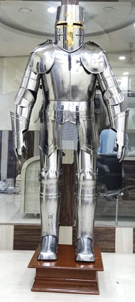 (with device) Medieval Crusader Reproduction Fully Wearable Suit Of Body Armor